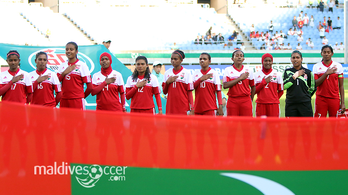 Maldives starting eleven against South Korea (Photo: Shimaaz Ali)